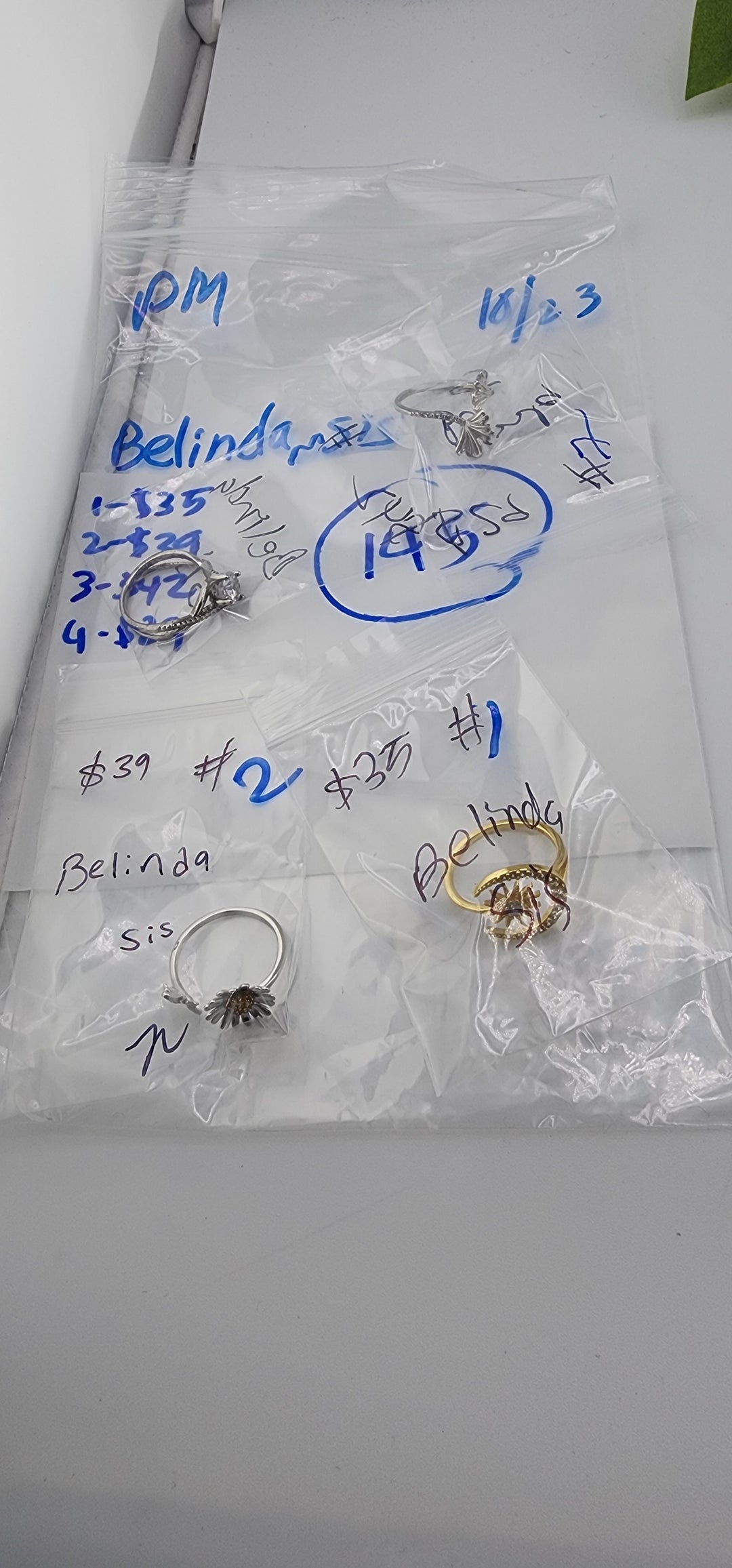 PM SHOW 48HR - RESERVED FOR: Belinda sis - 10/23/2025 FL tiktok Live Show - 4 Sterling Silver Items