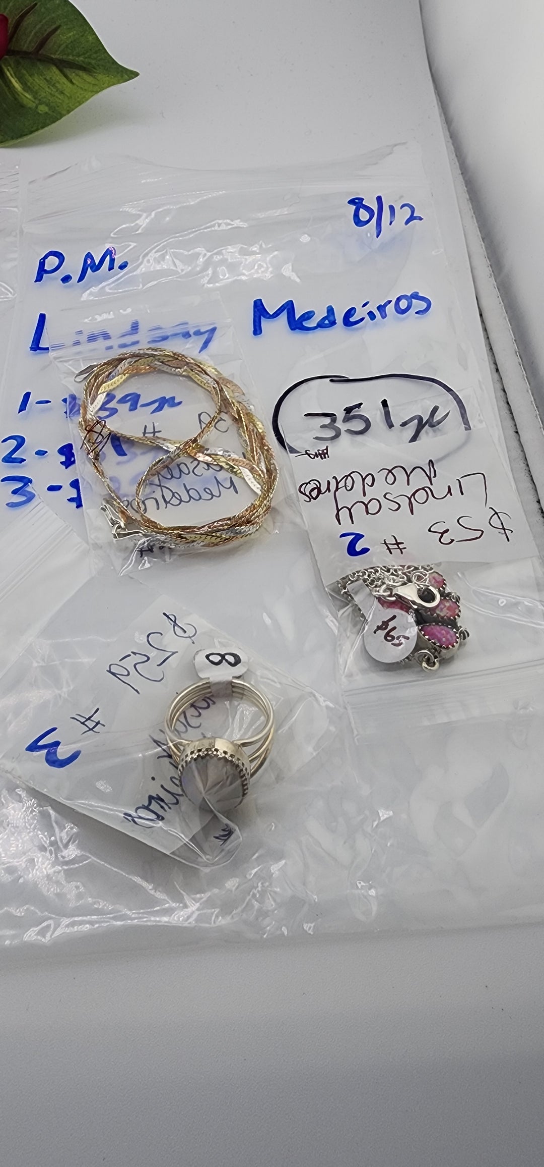 PM SHOW 48HR - RESERVED FOR: Lindsay Medeiros - 8/12/2025 FL tiktok Live Show - 3 Sterling Silver Items
