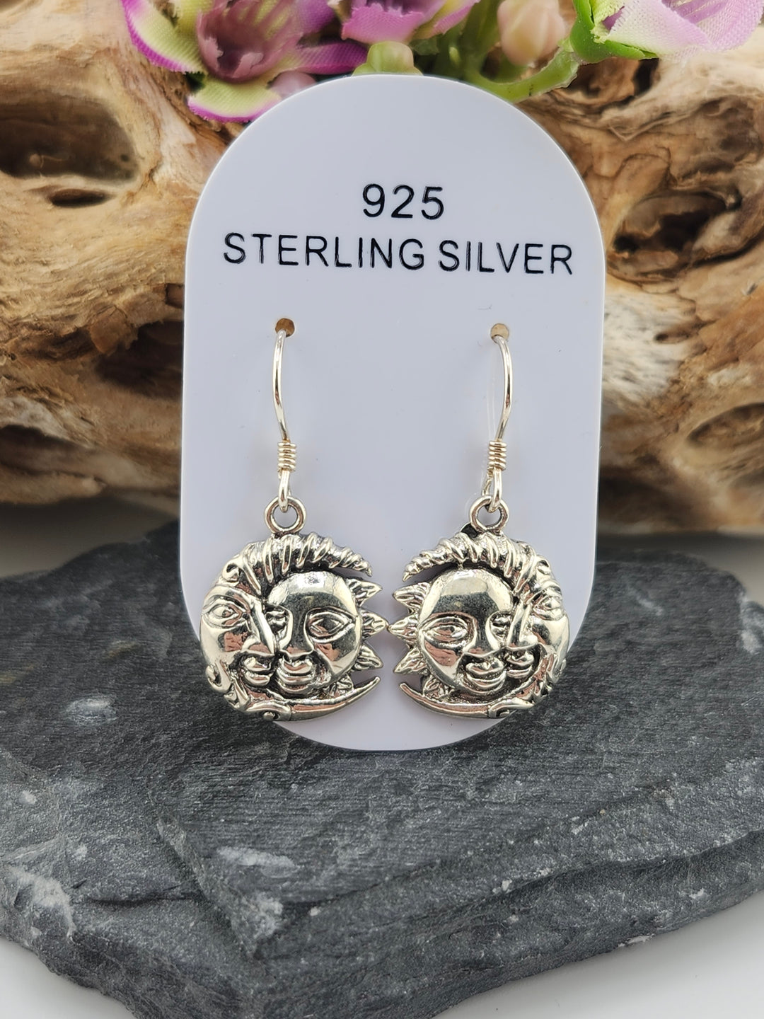 Sterling Sun & Moon Earrings