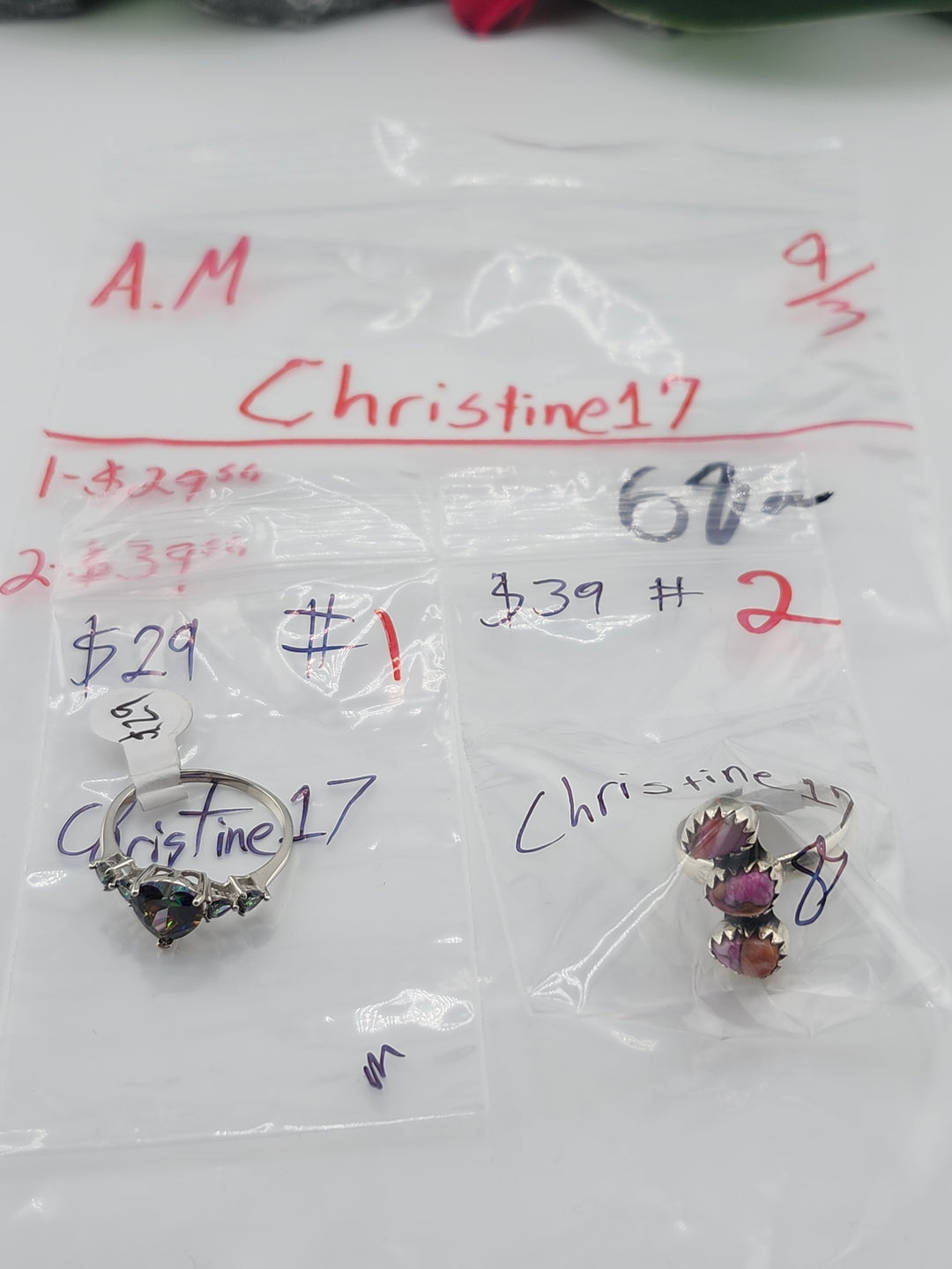 AM SHOW 48HR - RESERVED FOR: Christine17 - 9/3/2025 FL tiktok Live Show - 2 Sterling Silver Items