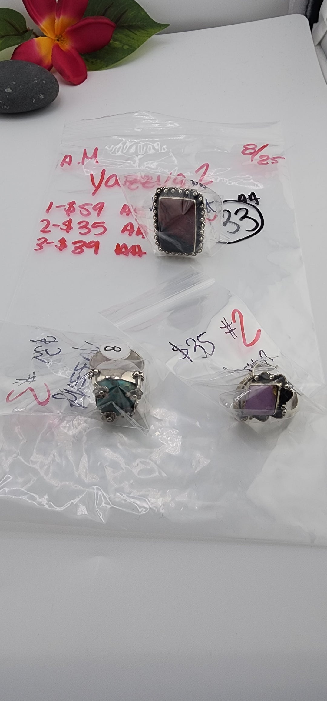 AM SHOW 48HR - RESERVED FOR: yazzyq2 - 8/25/2025 FL tiktok Live Show - 3 Sterling Silver Items