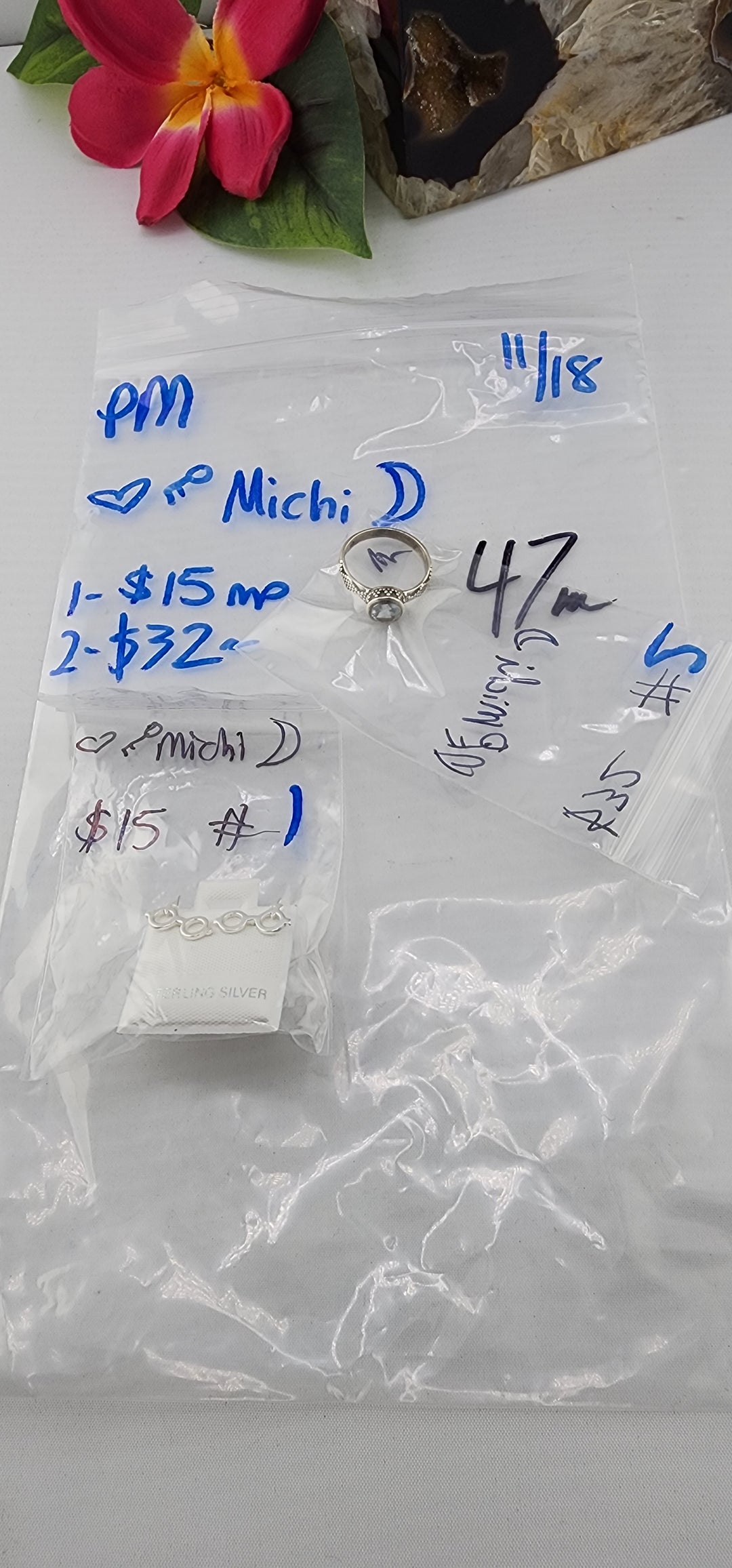 PM SHOW 48HR - RESERVED FOR: 🖤🗝️Michi🌙 - 11/18/2025 tiktok Live Show - 2 Sterling Silver Items