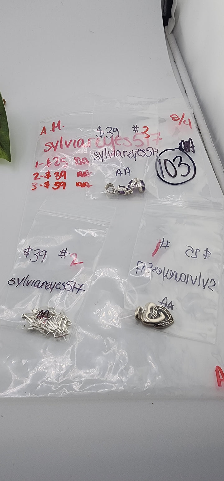 AM SHOW 48HR - RESERVED FOR: sylviareyes517 - 8/4/2025 FL tiktok Live Show - 3 Sterling Silver Items