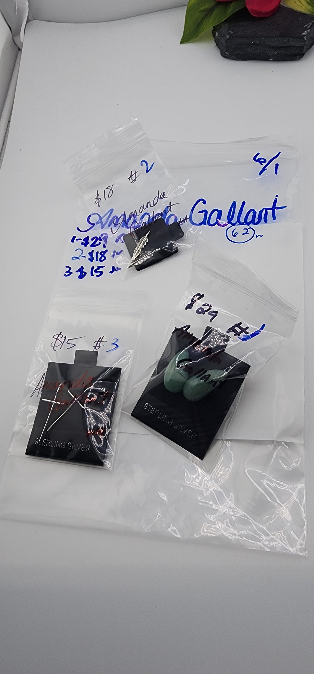 RESERVED FOR: Amanda Gallant - 6/1/2025 tiktok Live Show -3  Sterling Silver Items