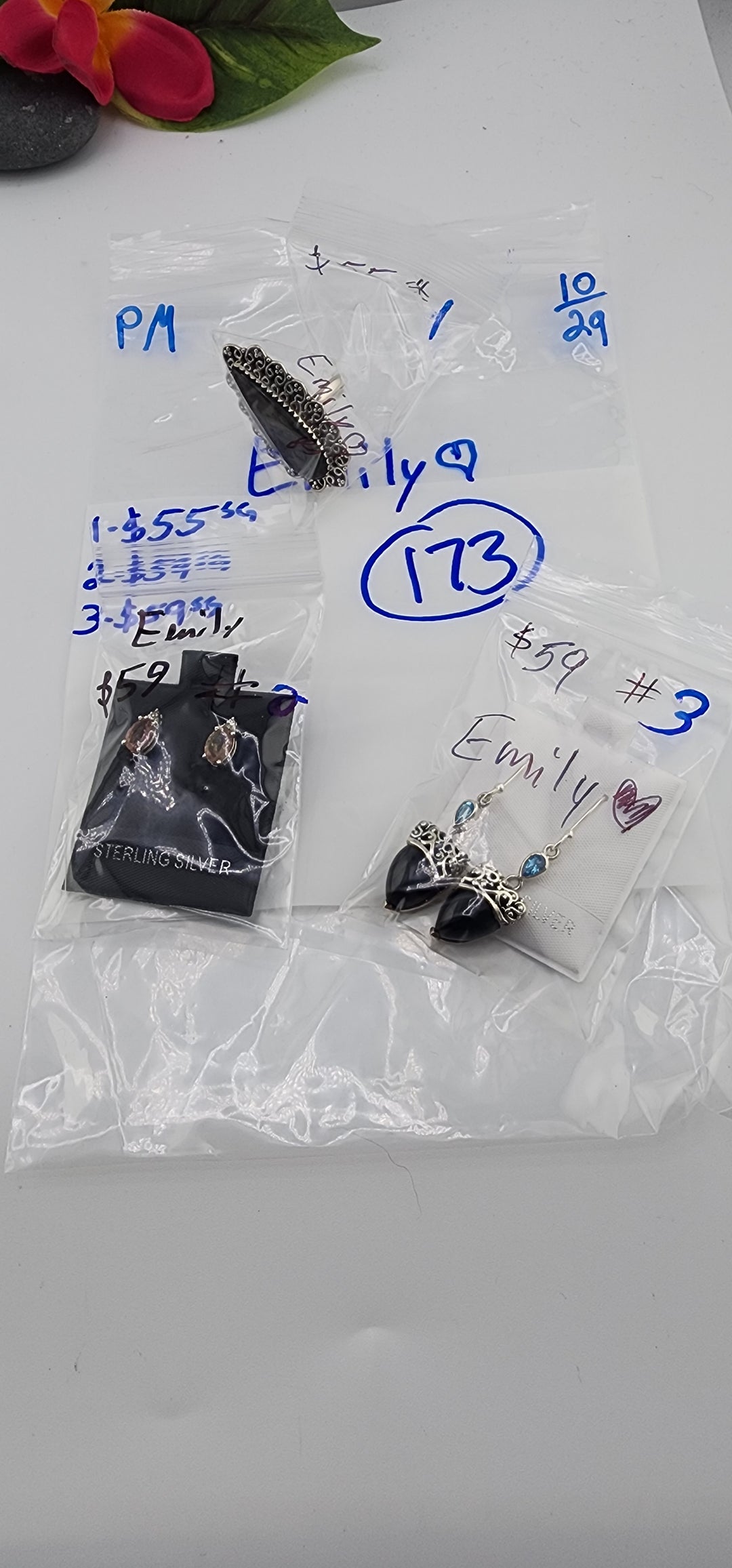 PM SHOW 48HR - RESERVED FOR: Emily❤️ - 10/29/2025 FL tiktok Live Show - 3 Sterling Silver Items