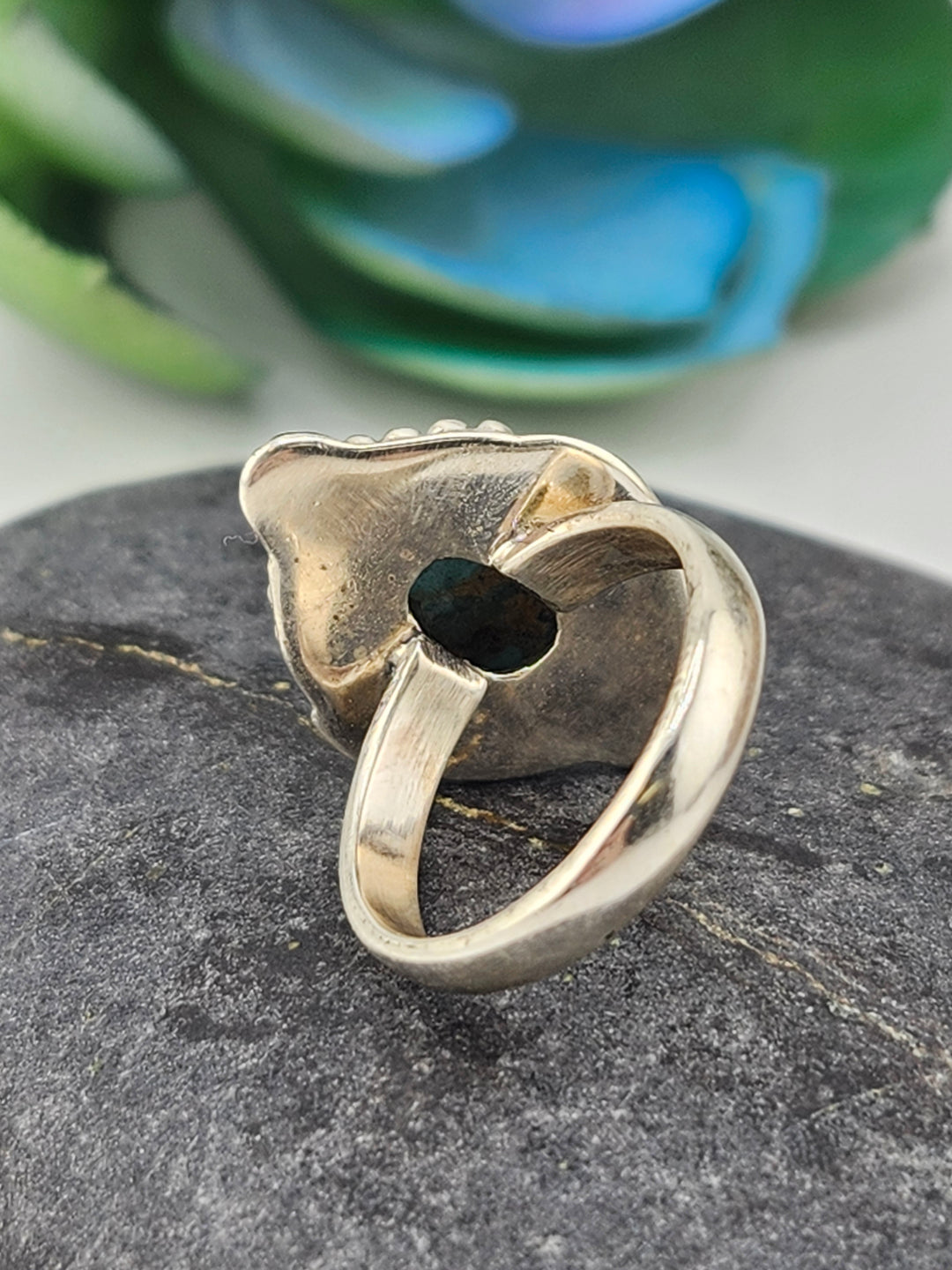 Kingman Turquoise and 925 Sterling Silver Ring - Size 6