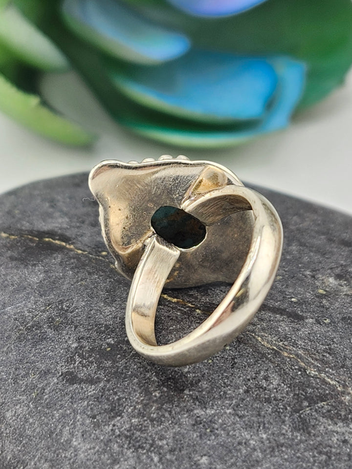 Kingman Turquoise and 925 Sterling Silver Ring - Size 6