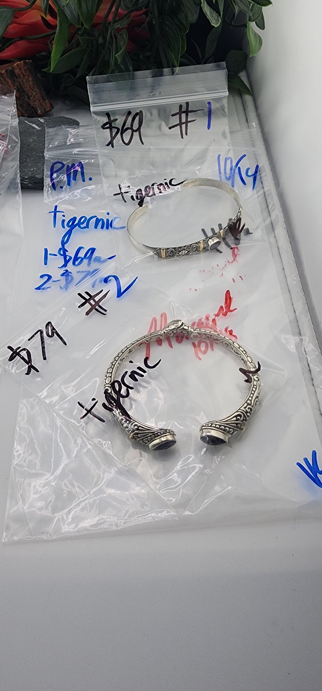 PM SHOW 48HR - RESERVED FOR: tigernic - 10/14/2025 FL tiktok Live Show - 2 Sterling Silver Items
