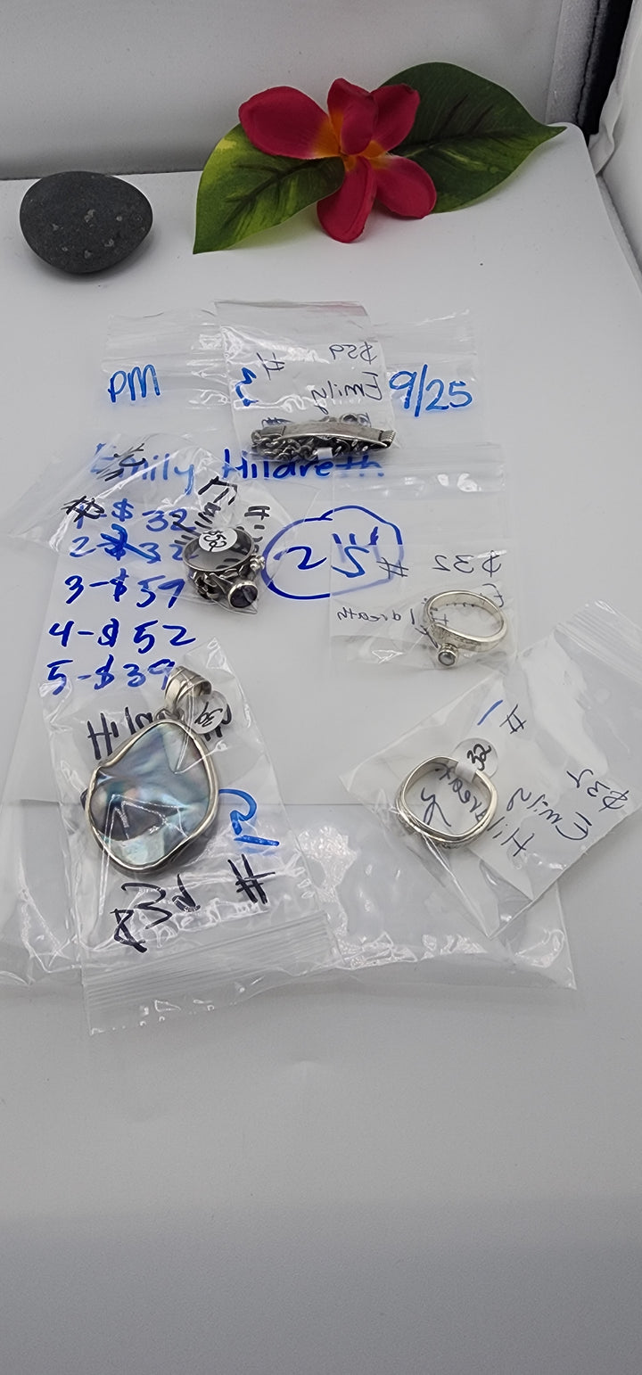 PM SHOW 48HR - RESERVED FOR: Emily HIldreth - 9/25/2025 FL tiktok Live Show - 5 Sterling Silver Items