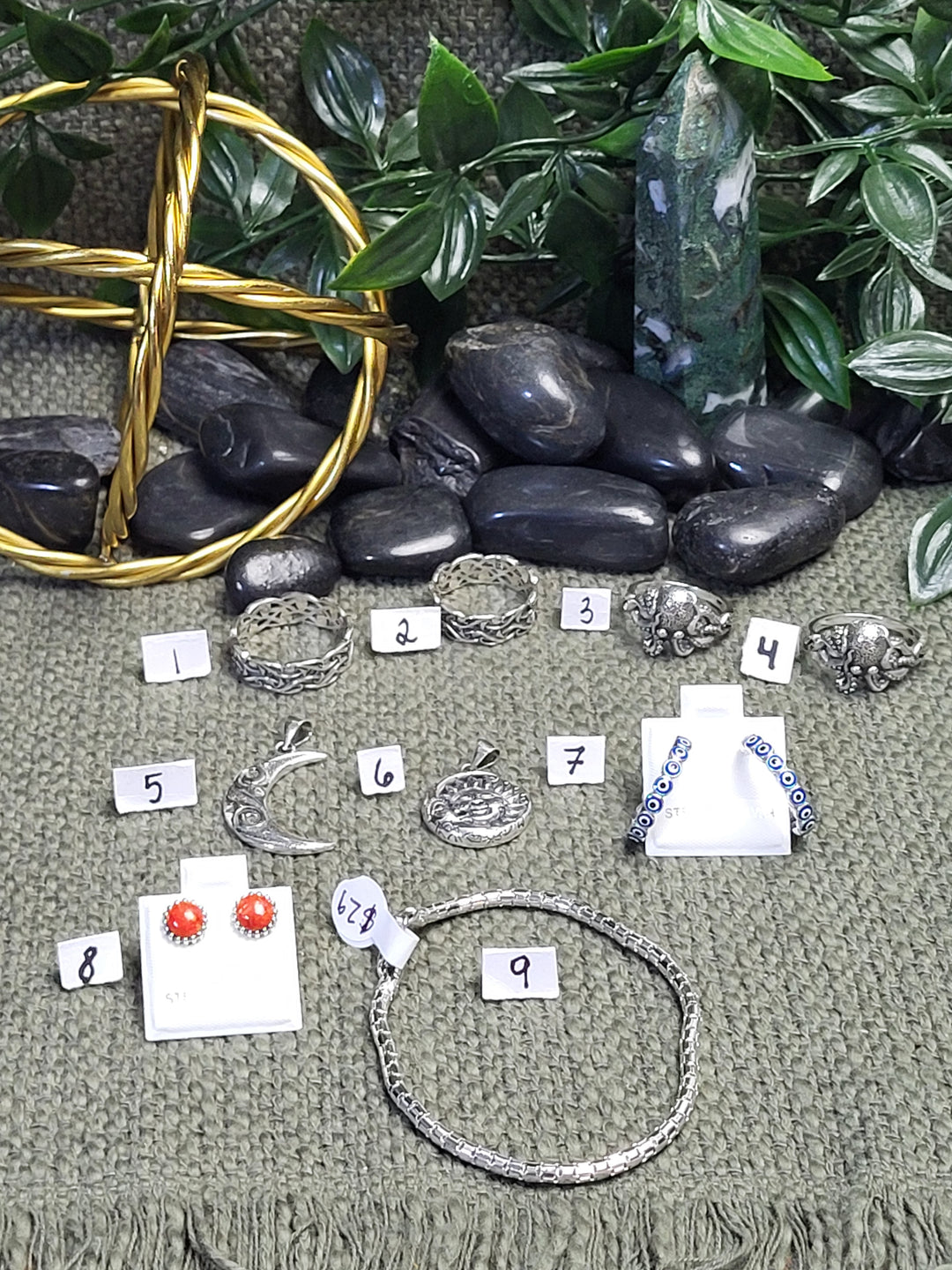 RESERVED FOR: Cuio078 8/23/24- 9 Sterling Silver Items