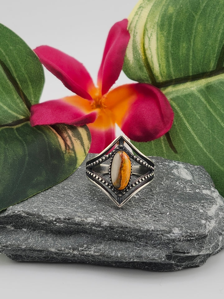 Oxidized Marquee Bumblebee Jasper Ring Size 8