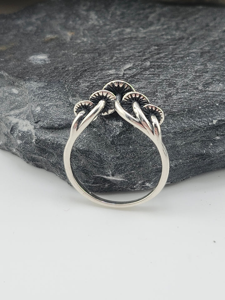 Sterling Mystical Mushrooms Ring