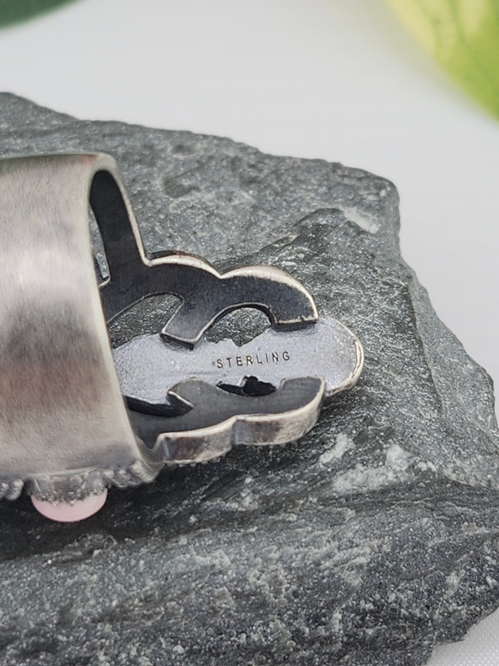 Queen Conch Shell and 925 Sterling Silver Ring - Size 7