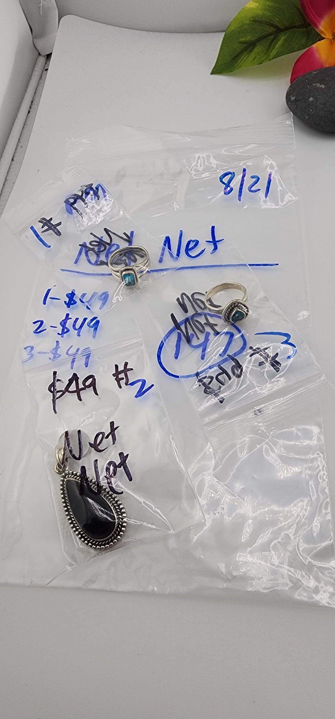 PM SHOW 48HR - RESERVED FOR: Net Net - 8/21/2025 FL tiktok Live Show - 3 Sterling Silver Items