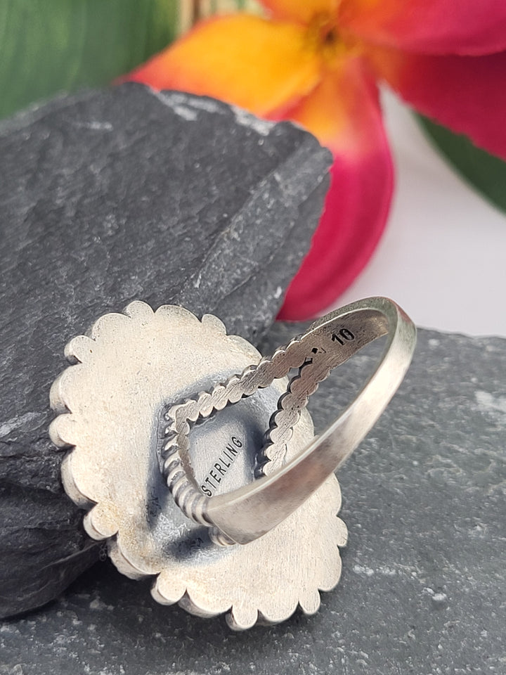 Orange Spiny Oyster Cluster Ring Size 10