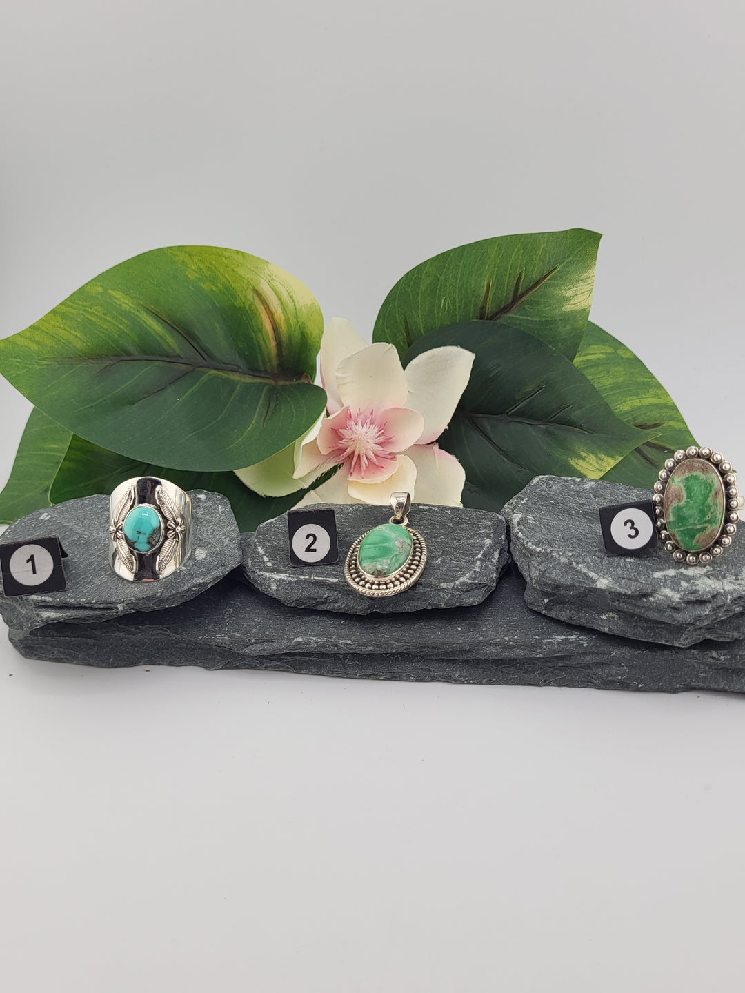 RESERVED FOR: Flower & Moon Crystals - 2/6/2025 Show -3 Sterling Silver Items