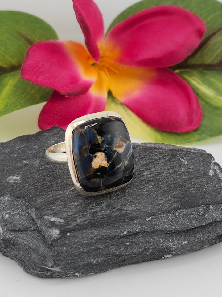 Petersite Ring in sterling silver 925 size 11.5