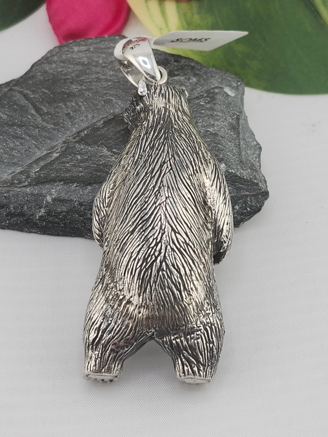 Designer SOMS 925 Sterling Silver Bear Pendant