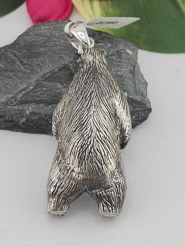 Designer SOMS 925 Sterling Silver Bear Pendant