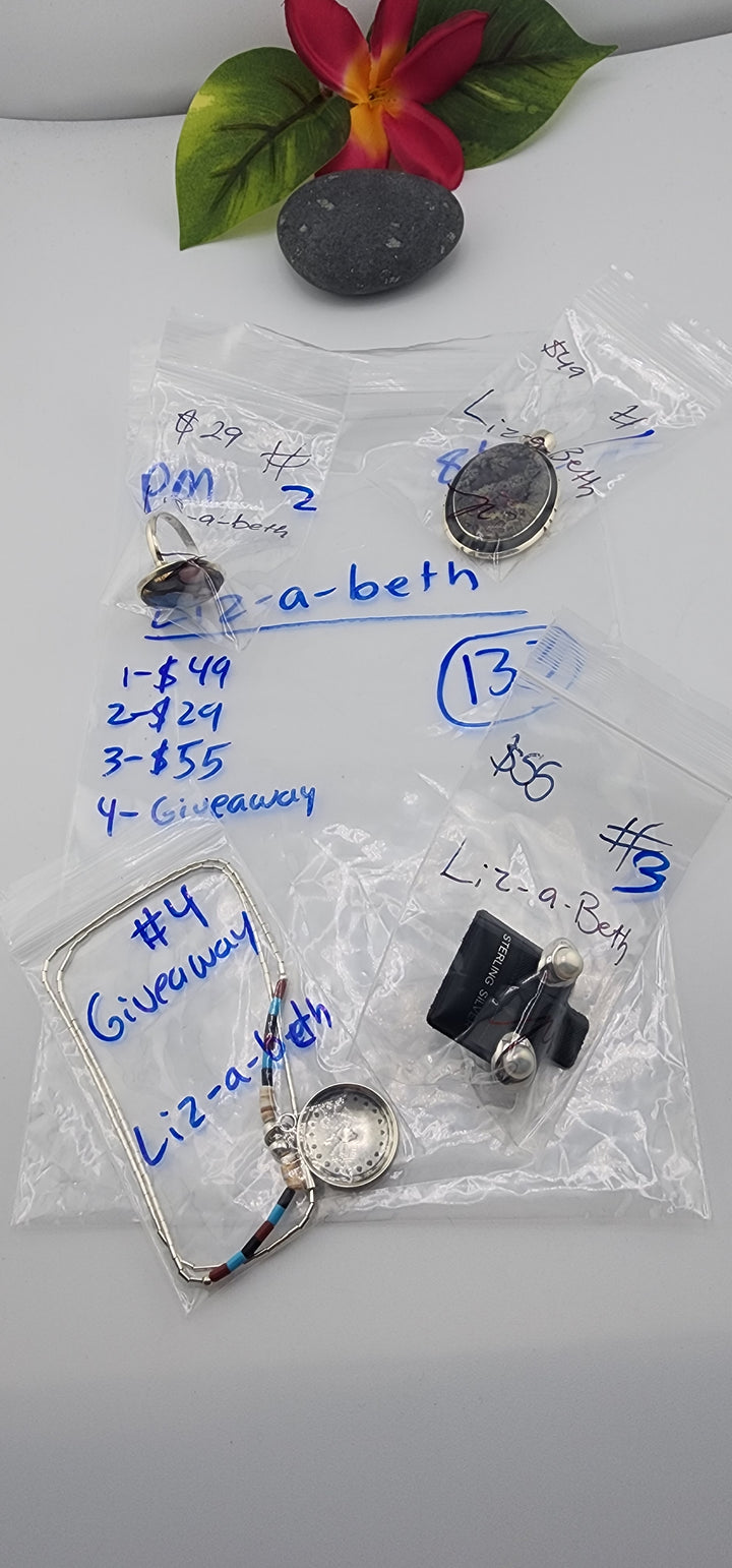 PM SHOW 48HR - RESERVED FOR: Liz-a-Beth - 8/22/2025 FL tiktok Live Show - 4 Sterling Silver Items