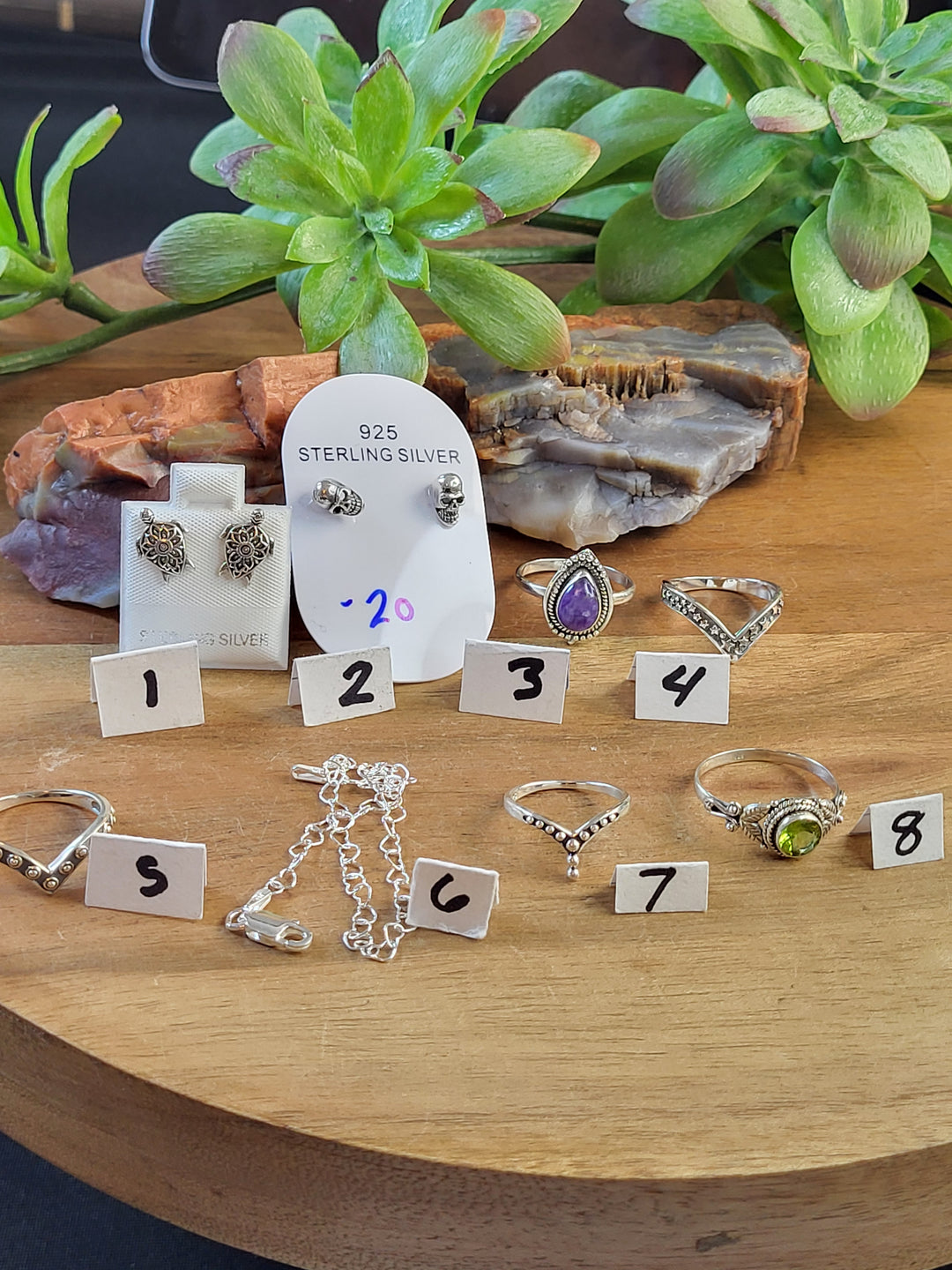 RESERVED FOR: tigernic-7/7/24- 8 Sterling Silver Items