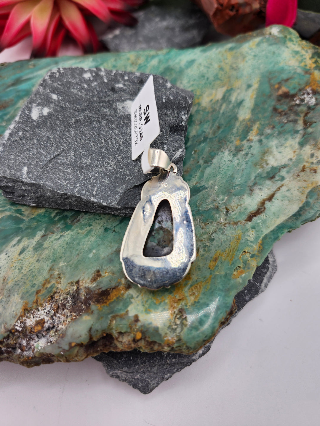 Southwest 925 Sterling Silver Midnight Turquoise Pendant