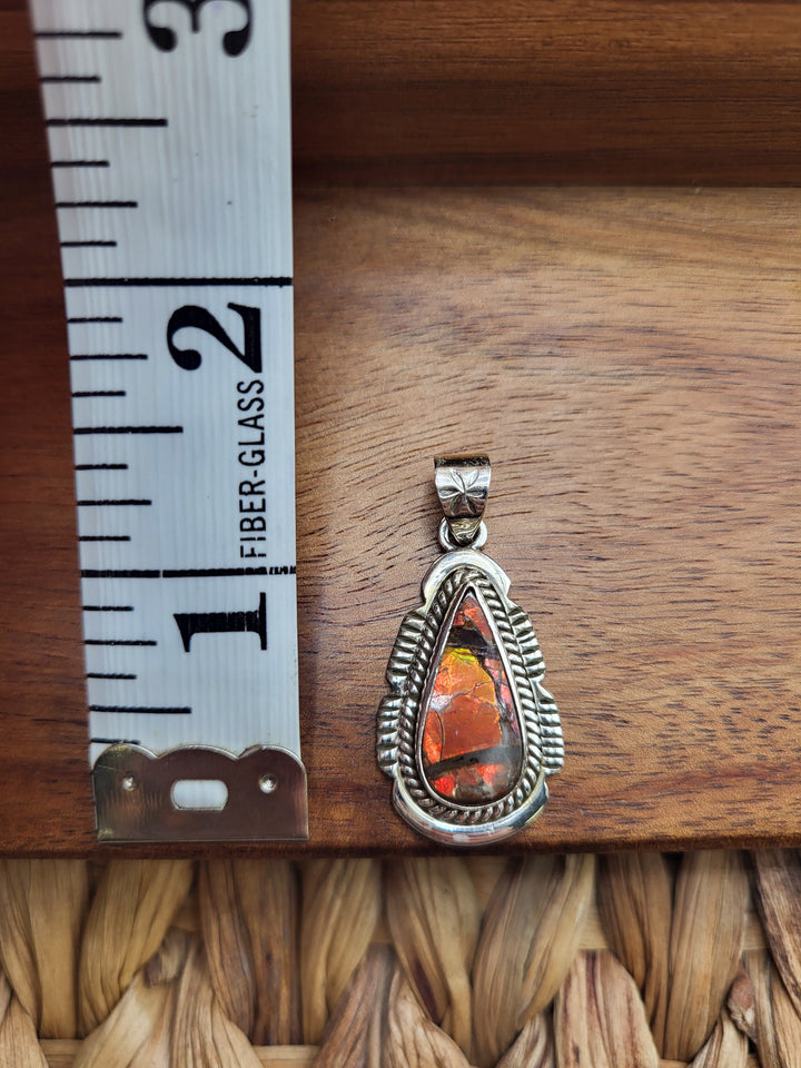 925 Sterling Silver Natural Canadian Ammonite Pendant