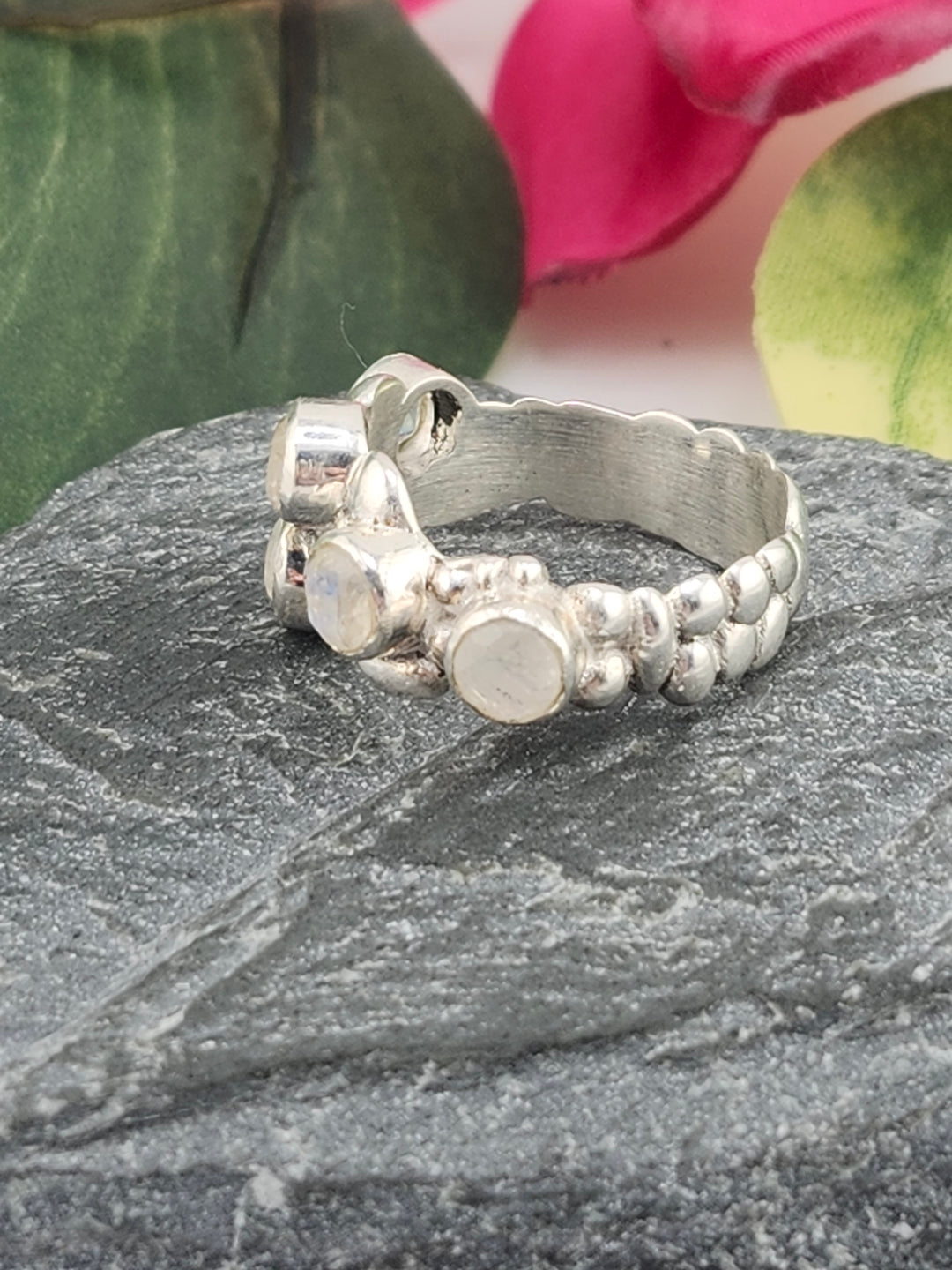 Moonstone and 925 Sterling Silver Ring - Size 6.5