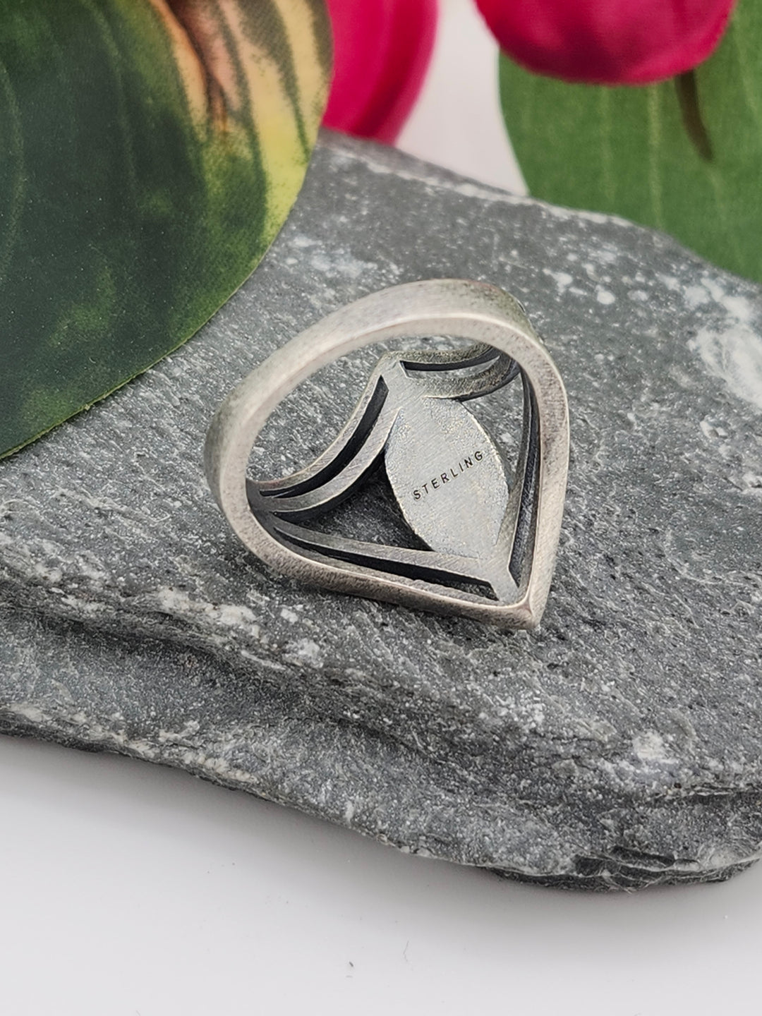 Oxidized Marquee Bumblebee Jasper Ring Size 7