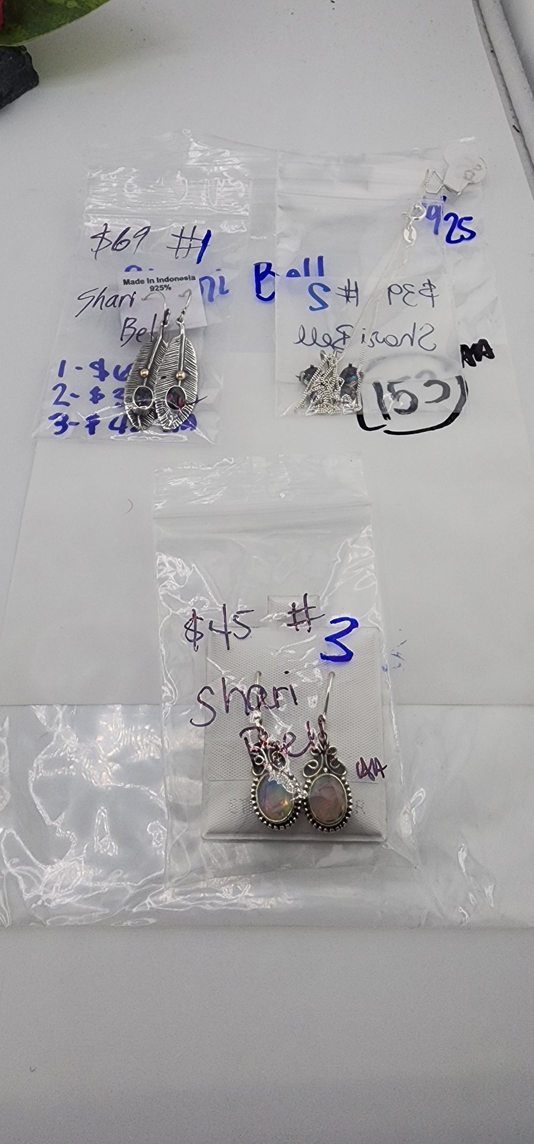 RESERVED FOR: Shari Bell - 6/25/2025 tiktok Reservation Live Show - 3 Sterling Silver Items