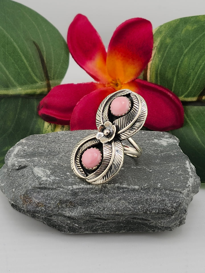 2 Stone Queen Conch Ring Size 6.25