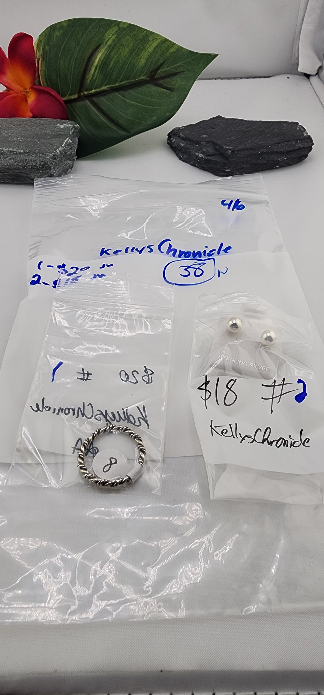 RESERVED FOR: KellysChronicle- 4/6/2025 tiktok Live Show -2 Sterling Silver Items