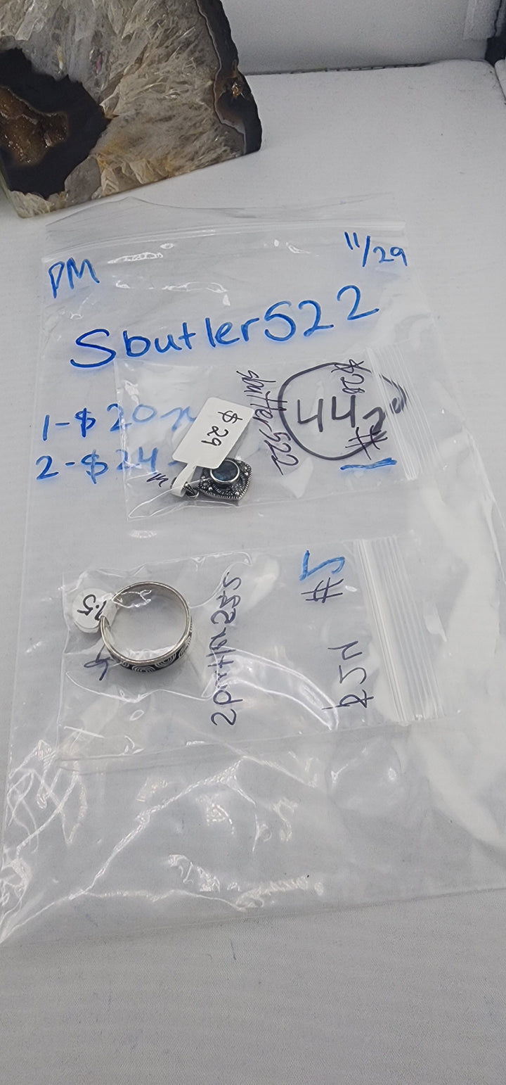 PM SHOW 48HR - RESERVED FOR: Sbutler522 - 11/29/2025 tiktok Live Show - 2 Sterling Silver Items