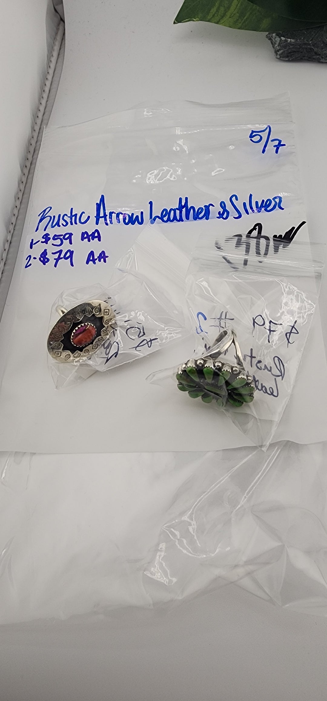 RESERVED FOR: Rustic Arrow Leather & Silver - 5/7/2025 tiktok Live Show - 2 Sterling Silver Items
