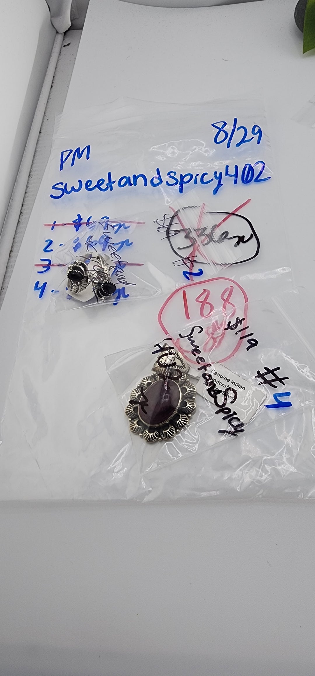 PM SHOW 48HR - RESERVED FOR: sweetandspicy402 - 8/29/2025 FL tiktok Live Show - 2 Sterling Silver Items