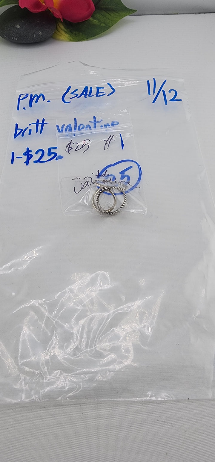 PM SHOW 48HR - RESERVED FOR: britt valentine  - 11/12/2025 tiktok Live Show - 1 Sterling Silver Items