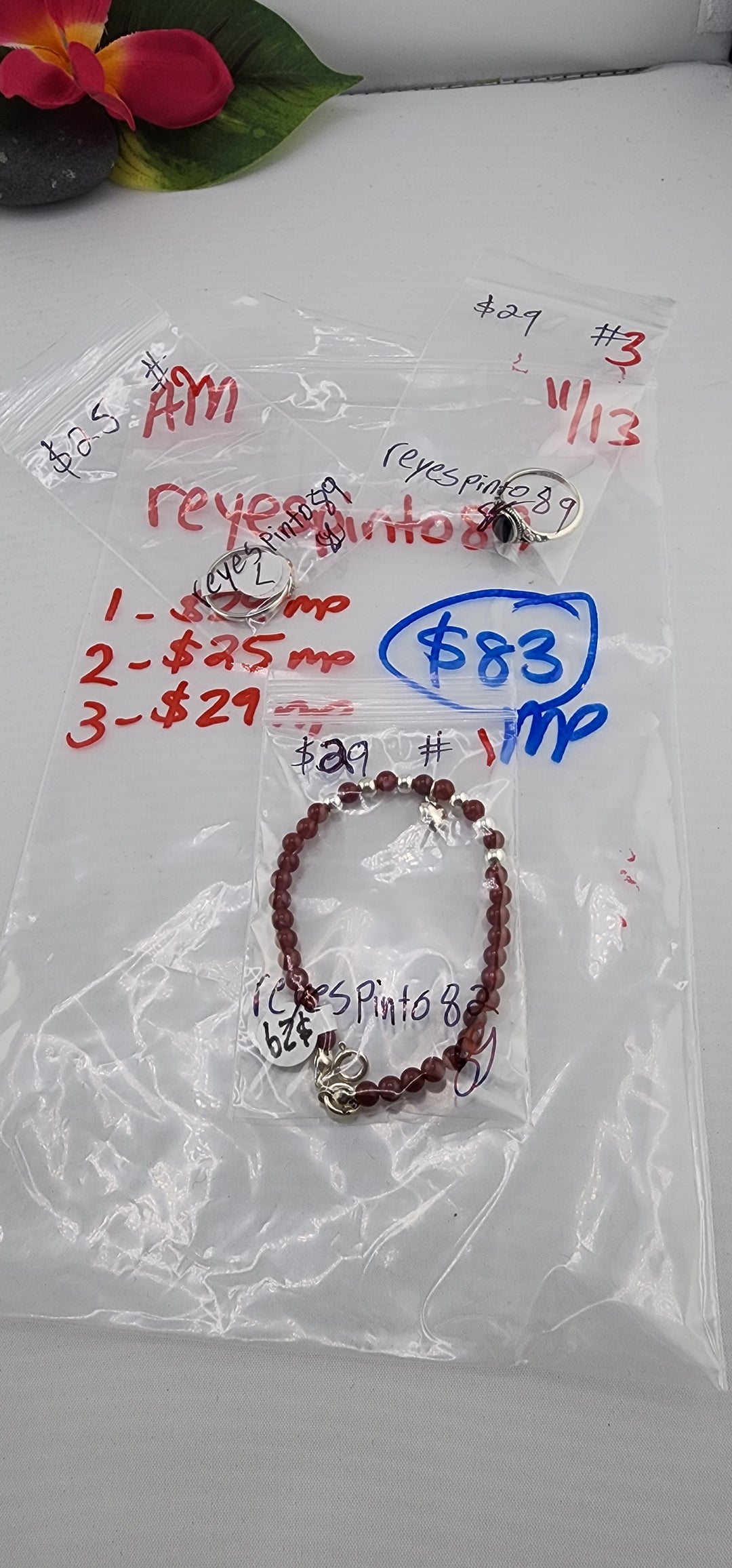 AM SHOW 48HR RESERVED FOR: reyespinto89  - 11/13/2025 FL tiktok Live Show - 3 Sterling Silver Items