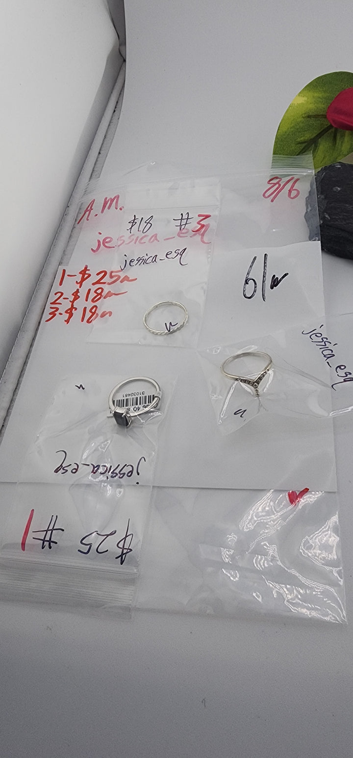 AM SHOW 48HR - RESERVED FOR: jessica_esq - 8/6/2025 FL tiktok Live Show - 3 Sterling Silver Items