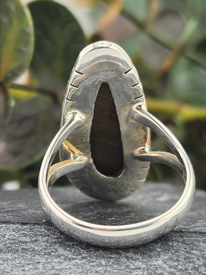 Australian Opal Doublet and 925 Sterling Silver Ring - Size 8.25