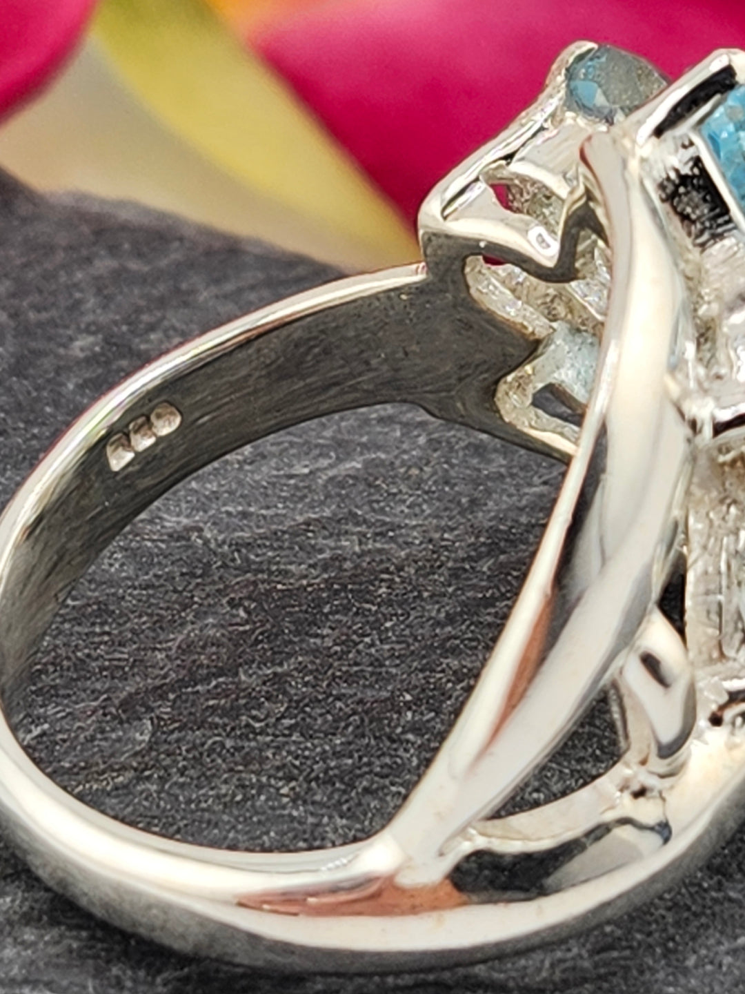 Cluster Topaz Ring Size 9