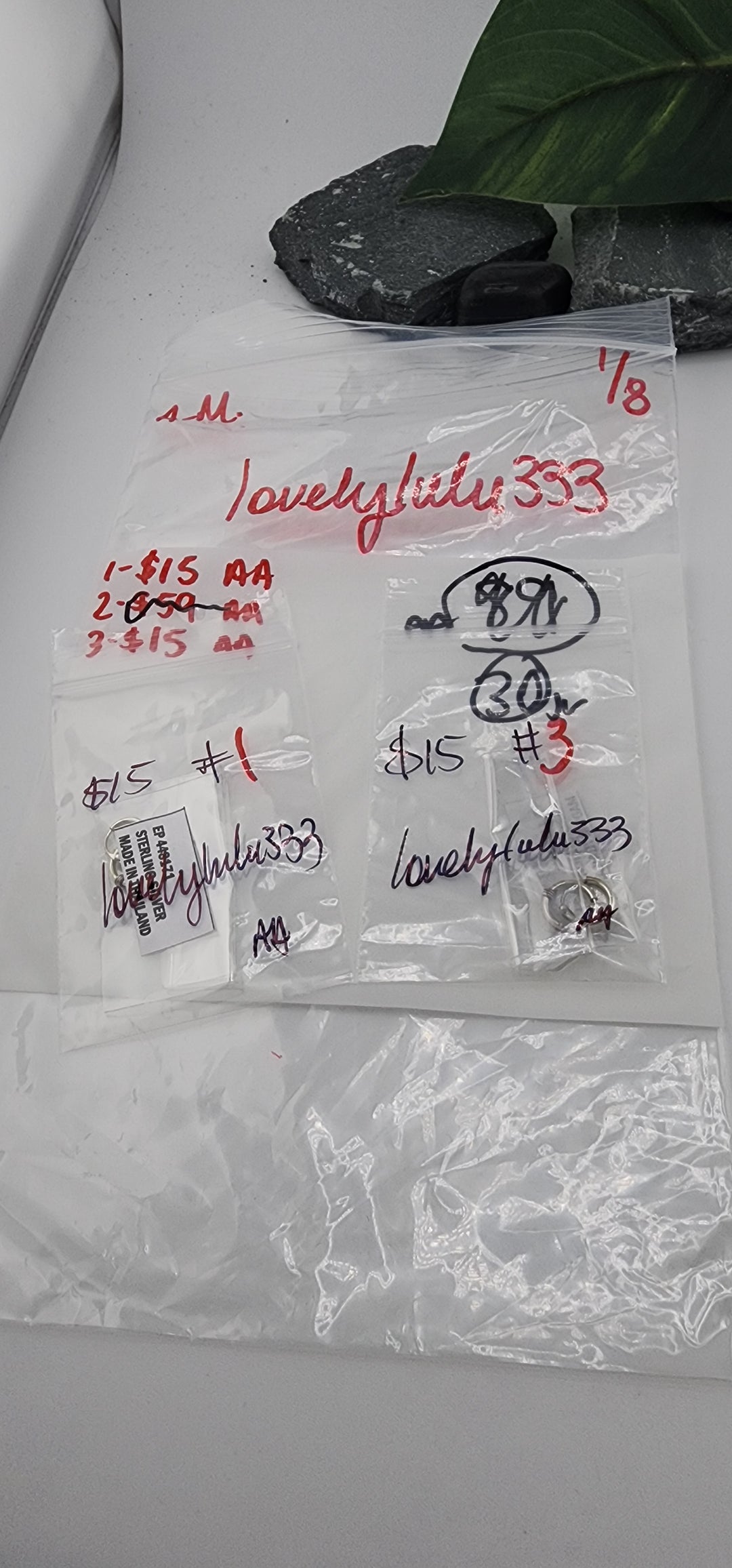 Custom sterling silver items - AM SHOW RESERVED FOR: lovelylulu333 - 1/8/2026 FL tiktok Live Show - 2 Sterling Silver Items