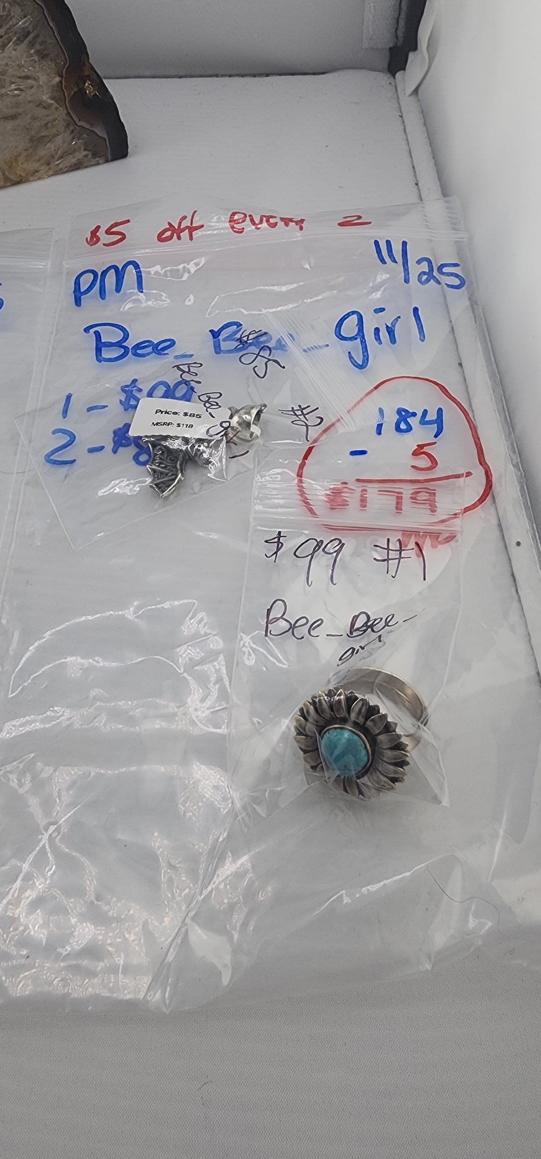 PM SHOW 48HR - RESERVED FOR: Bee_Bee_girl - 11/25/2025 tiktok Live Show - 2 Sterling Silver Items