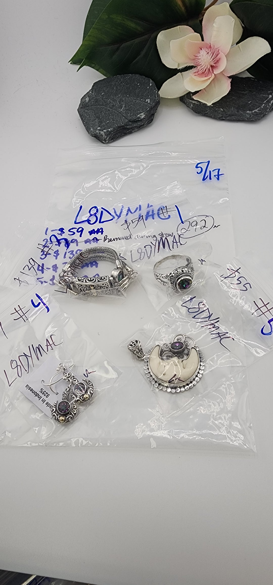 RESERVED FOR: L8DYMAC- 5/17/2025 tiktok Live Show (48 hour) -4 Sterling Silver Items