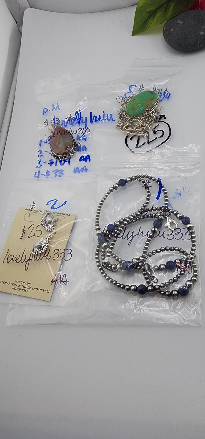 PM SHOW 48HR - RESERVED FOR:  -  lovelylulu333- 8/26/2025 FL tiktok Live Show - 4 Sterling Silver Items