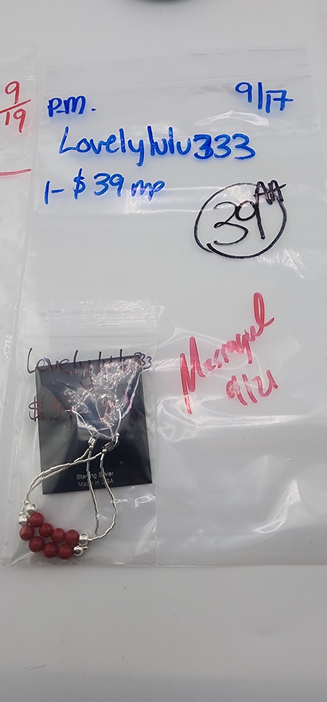 PM SHOW 48HR - RESERVED FOR: lovelylulu333 - 9/17/2025 FL tiktok Live Show - 1 Sterling Silver Items