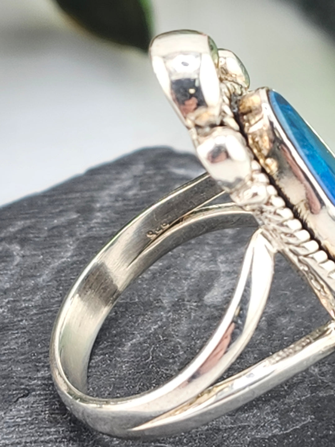 Australian Opal Doublet and 925 Sterling Silver Ring - Size 7.25