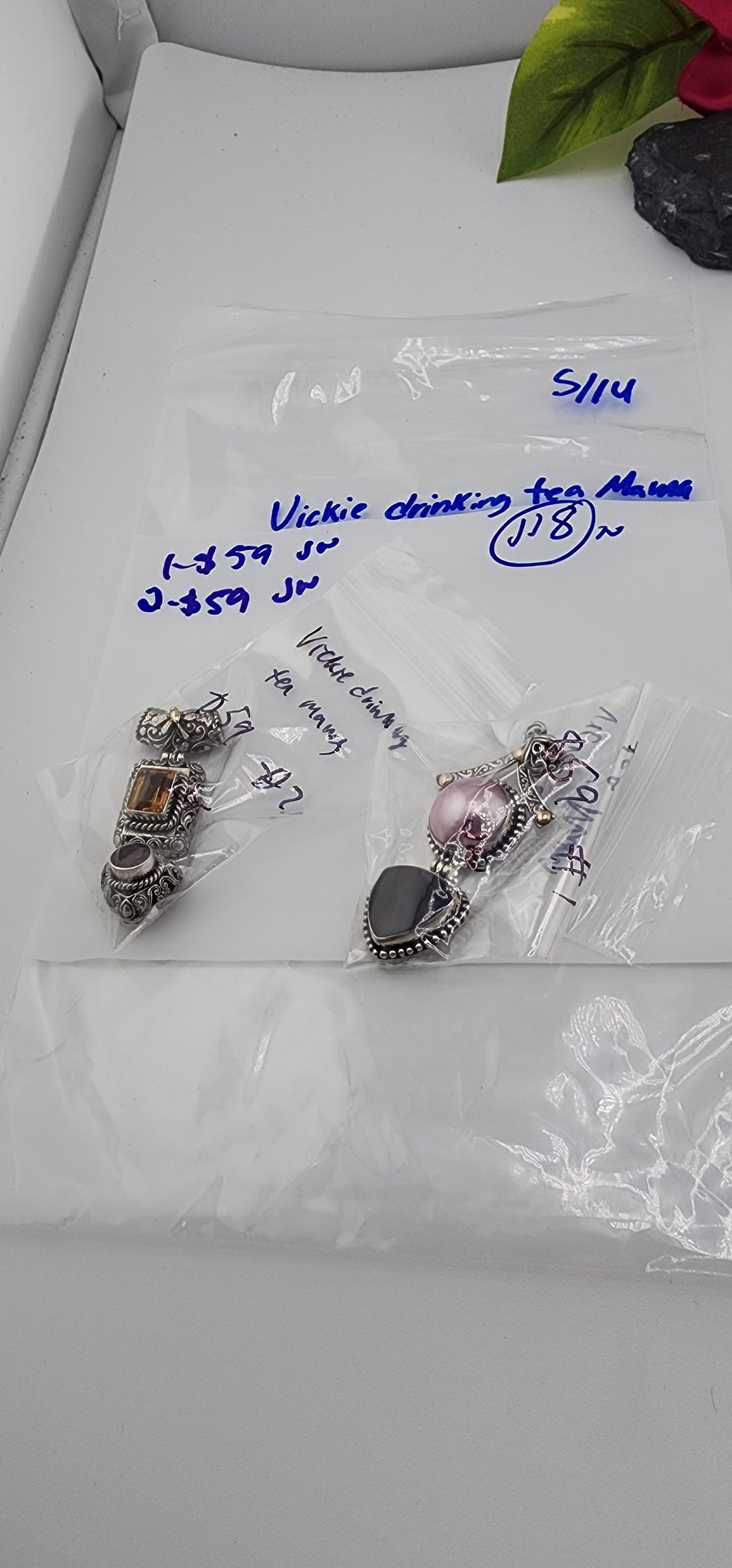 RESERVED FOR: Vickie drinking tea Mama- 5/14/2025 tiktok Live Show -2  Sterling Silver Items