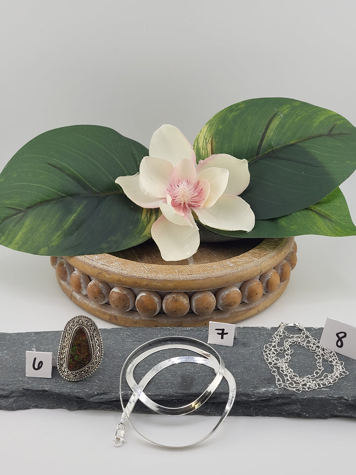 RESERVED FOR:   Flower & Moon Crystals -11/29/2024 - 8 Sterling Silver Items