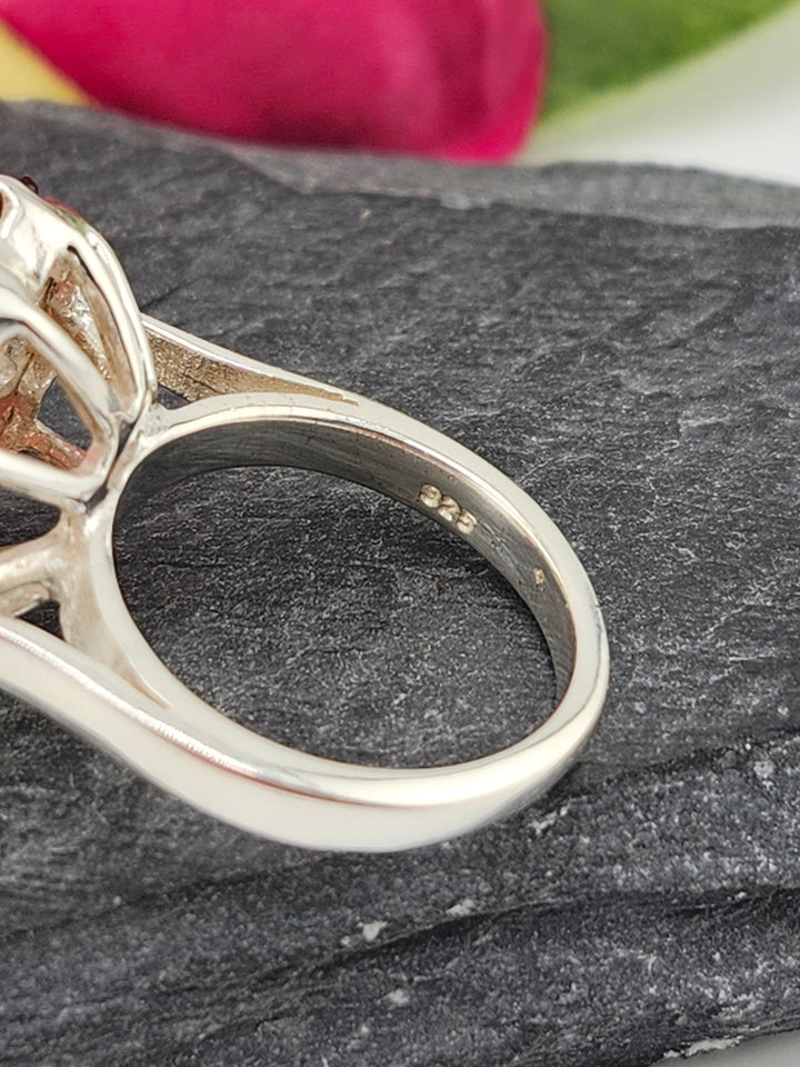 Cluster Garnet Ring Size 6