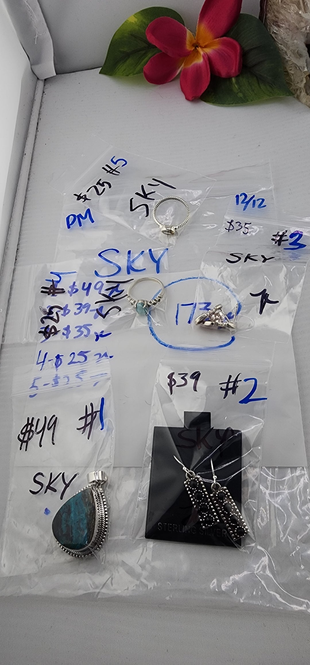 PM SHOW 48HR - RESERVED FOR: SKY - 12/13/2025 tiktok Live Show - 5 Sterling Silver Items